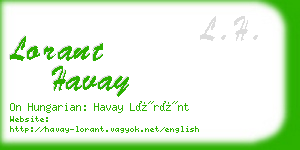 lorant havay business card